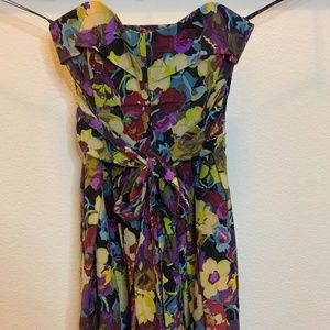Betsy Johnson /Strapless floral Dress